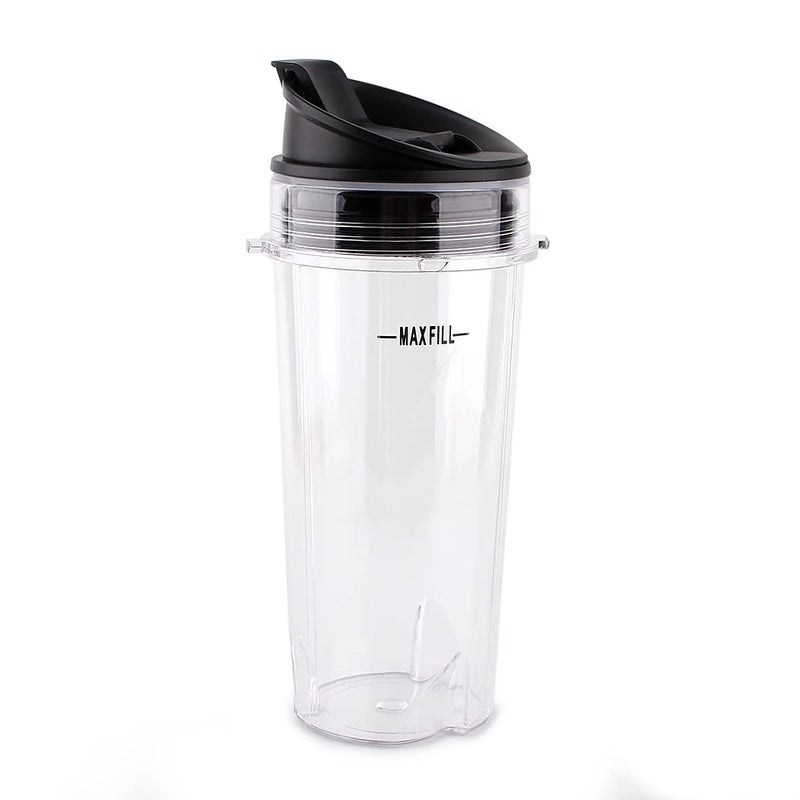 Anbige Replacement Parts for Ninja Blender, 16oz Cup with Lid Compatible with Ninja BL770 BL660 BL810 QB3000 All Pro 4 Tab Blenders (2 cups + 2 sip&seal lids) - Image 2